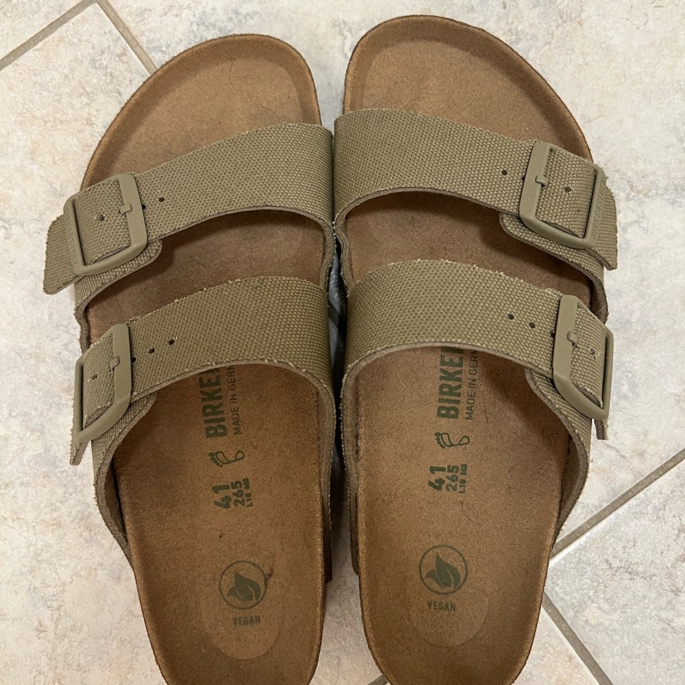 Birkenstock Vegan Sandals in Khaki